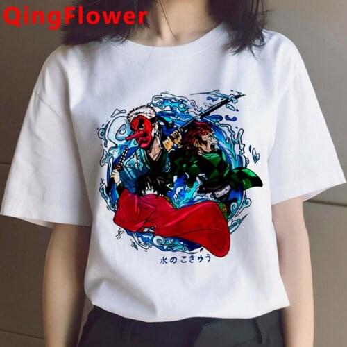 Demon Slayer Kimetsu No Yaiba Tanjiro Kamado summer top female aesthetic japanese grunge graphic tees women graphic tees women