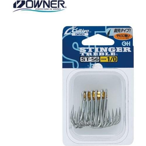 OWNER Fishing Hooks Treble Hooks High carbon steel Fishing Tackle 3/0 2/0 1/0 1# 2# 4# 6# ST-56 11623