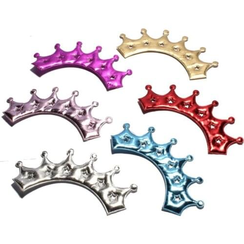 10PCS 14.5*7.5CM Vintage Shiny Crown Appliques Patches for Hair Accessories Sew on Glitter Felt Patches For Headbands Headwear
