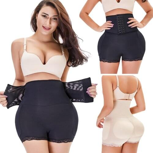 Women High Waist Control Panties Shorts with Hook Body Padded Shapers Butt Lifter Curve Shaperwear Hip Enhancer Trimmer Fajas