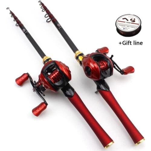 1.8m2.1m2.4m2.7m Casting Fishing Rod Reel Combos High Speed 7.2:1 and telescopic Ultralight Carbon Fiber Casting Rod Fishing
