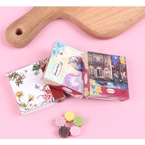 1Set Simulation Mini Moon Cakes Dollhouse Kitchen Food Accessories House Decoration Doll 1:12 Ornament Kitchen Model DIY Dollh