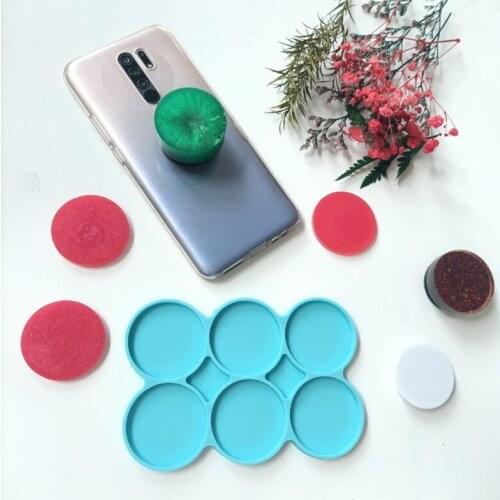 6-Cavity Silicone Large Round Molds Disc Resin Coaster Molds 6 Pack Circle Molds Multipurpose Non-Stick DIY Molds for Cake