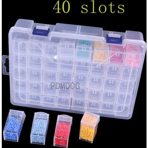 40/32/64/60 Gird Diamond Painting Box Storage Tool Accessories Bead Container Rhinestone Diamond Embroidery Stone Storage Box