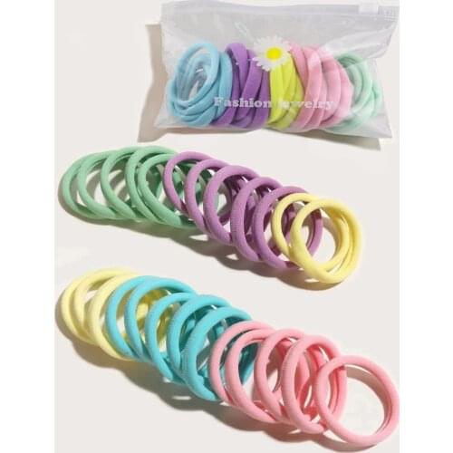 25 Pcs Girl Hair Accessories Elastic Hair Bands for Women Cotton Hair Band Soft Ponytail Holder Korean Big Hair Ties Rings