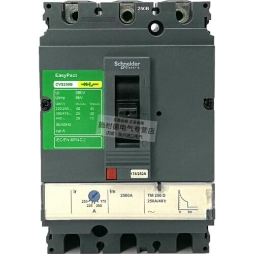 Schneider electric Molded-Case Circuit Breakers Switch MCCB CVS250B 3P/3d 4P/3d TM200D TM250D 25KA at 380/415V