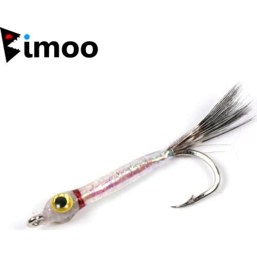 Bimoo 6PCS #6 #8 Small Minnow Fly Trout Fly Fishing Flies Artificial Bait Fake Lure
