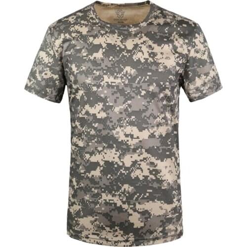 Quick Dry Camouflage T Shirt Men Summer T-shirt Short Sleeve Tee Tops Mens Outdoor Military Tactical Combat Fitness T Shirts
