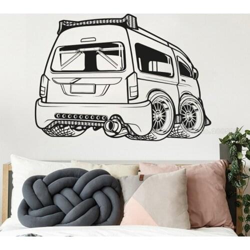 Camper Wall Stickers Travel Bus Design Vinyl Car Decal For Home Interior Wall Art Poster Removable Mural Room Decoration LL2310