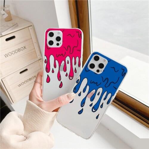 Summer Melting Ice Cream Phone Case for iPhone 12 11 Pro Max 7 8 Plus SE 2020 X XR XS Max Luxury Cartoon Sort Clear Covers