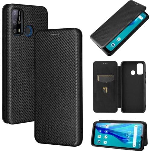 Synthetic Fiber Leather Case For Oukitel C23 Pro Carbon Fiber Flip Cover For Oukitel C 23 Pro Wallet Book Cases Etui + Ring