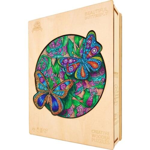 Beautiful Butterfly Wooden Puzzle For Adults Children Educational Toys Family Puzzle Games Gifts Wooden Jigsaw Puzzle DIY Crafts