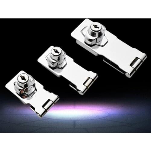 Baby Safety Locks With Keys Door Chrome Plated Metal Keyed Hasp Drawer Cabinet Latch Hasp Locks Cupboard Desk Lock