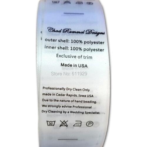 Free shipping custom clothing care labels/washable labels/garment silk printed tags/clothing label printing/logo brand 1000 pcs