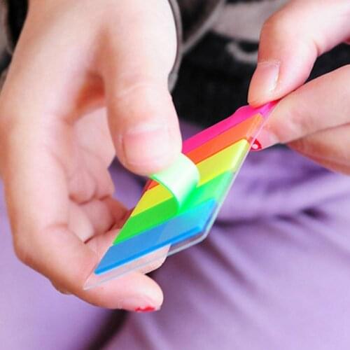 Fluorescence colour Memo Pad Self Adhesive Sticky Notes Bookmark N0J3 School Sticker It Supplies Memo office Point Marker P M4S5