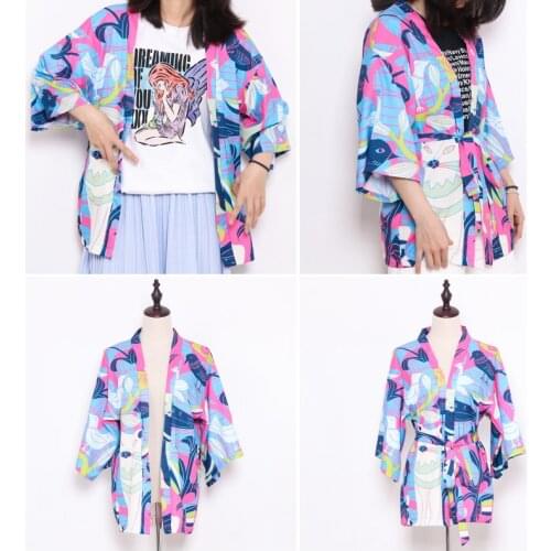 Printed Kawaii Yukata Kimono Samurai Costumes Woman Kimonos Japanese Girls Harajuku Style Shirts Japan Embroidery Haori Cardigan