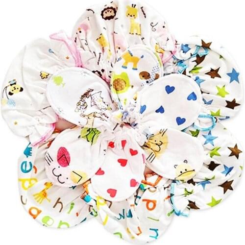 Spring Summer Newborn Baby Anti Scratching Soft Cotton Gloves Hat Set Comfy Baby Mittens Cap Kit Toddler Newborn Mitten for 0-3M