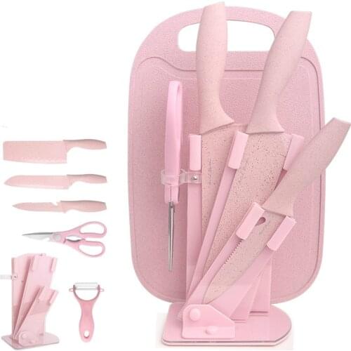 Baby Food Kitchenware Full Set of Stainless Steel Meat Cleavers Home Kitchen Knife Cutting Board Set Combination