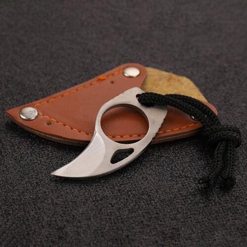1 Pc Mini Cutter Portable Pocket Toll With Leather Cover Tool Hike Outdoor Kit