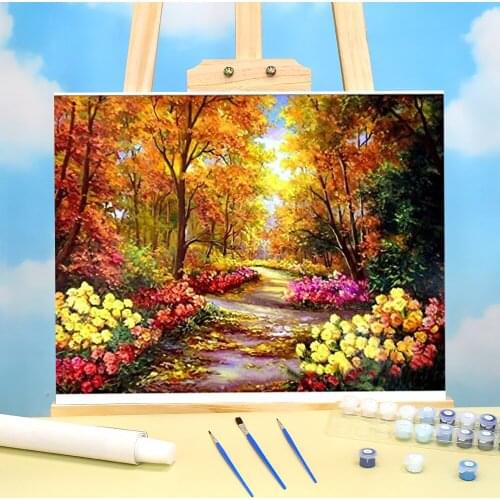 Nature Coloring By Numbers Painting Package Oil Paints 50*70 Paiting By Numbers Loft Wall Picture Crafts Adults Wholesale