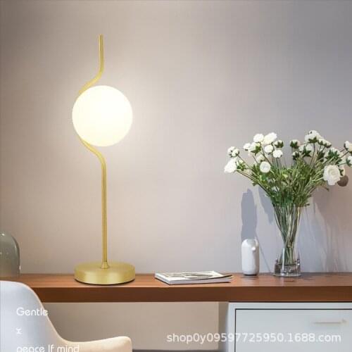 Nordic desk lamp designer creative personality bedroom bedside big white desk lamp living room study home light luxury floor