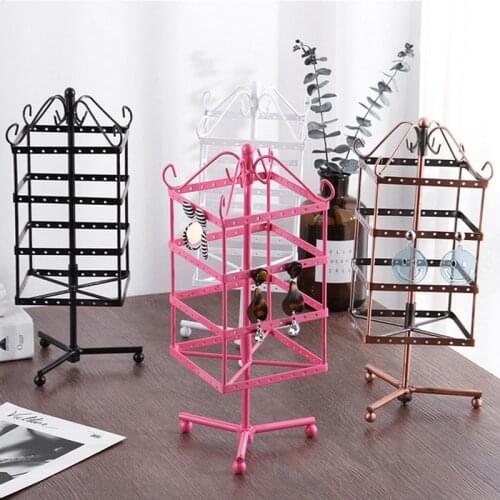 New 4 Colors 128 Holes Earrings Stand Stud Jewellery Organization Multifunctional Mental Display Necklace Jewelry Display Holder