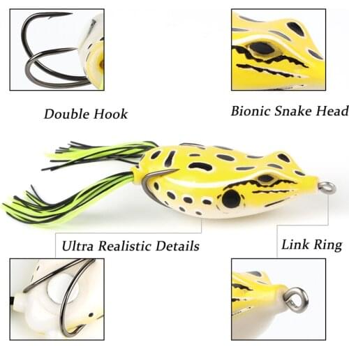W.P.E New Frog Lure 1pcs 65mm 19g Snakehead Fishing Bait Top Water Simulation Soft Lure Wobblers Fishing Tackle Crankbait Pesca