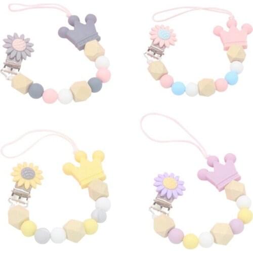 Baby Silicone Pacifier Chain Clip Holder Nipple Leash Strap Pacifier Soother Chain Holder Baby Gift