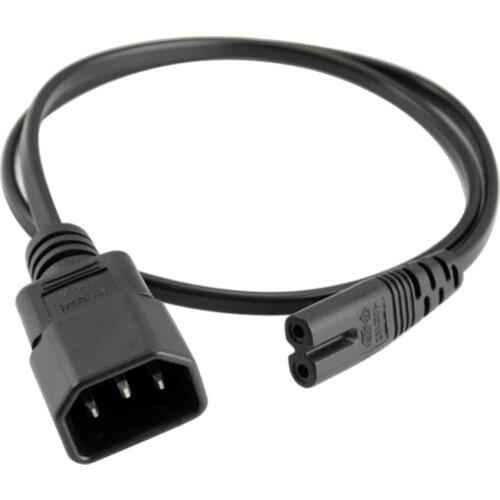 0.3m/1m/2m Standard Molded IEC 320 C14 Socket to IEC C7 Plug AC Power Adapter Cable