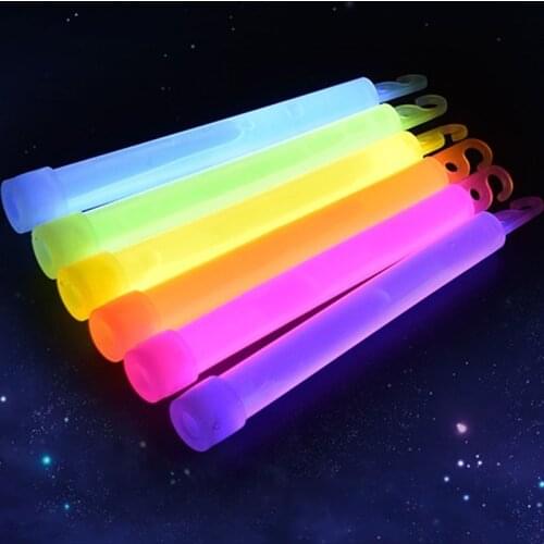1pcs 6" Glow Stick with Hooks Outdoor Rescue Camping Emergency Lighting Sticks Evening Concerts Party Glow Sticks