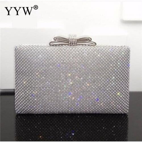 Women Evening Clutch Purse Wedding Handbag WomenS Clutch Diamonds Party Bags Ladies Silver Bags Banquet Glitter Clutches