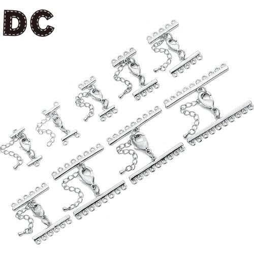 2pcs Silver Color Copper Fit Leather Cord Chains End Fastener Clasps for Bracelets Lobster Clasps Connectors DIY Jewelry Making