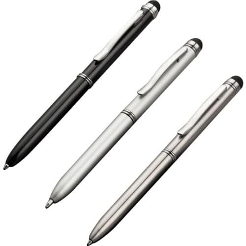 2 in 1 Capacitive Touch Screen Stylus Metal Ballpoint Pen for Mobile Phone iPad M17F