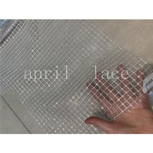 5yards /lot X046# offwhite silver sequin embroidery lace tulle lace fabric for sawing bridal wedding dress/occasion