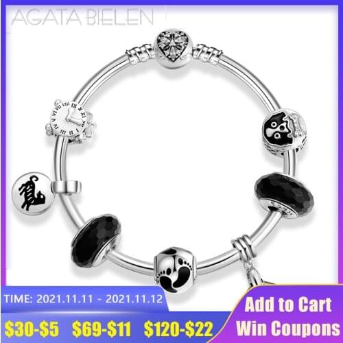 925 Sterling Silver Human partner Pet dog Charm Bracelets Finished product for Fashion fine DIY Jewelry 2021