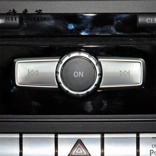 Car Styling For Mercedes Benz C E Class W204 W212 GLK X204 ML Console CD Panel Switch Buttons Volume Button Covers Stickers Trim