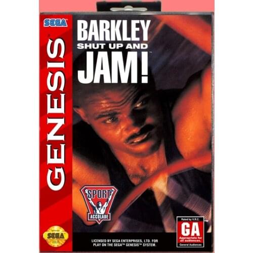 Barkley Shut Up And JAM! 16 Bit MD Game Card Include Retail Box For Sega Genesis & Mega Drive