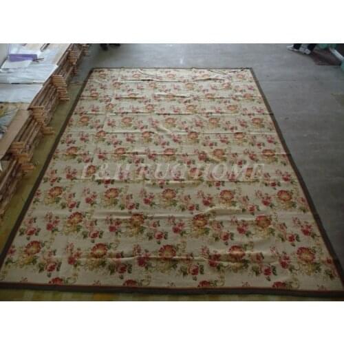 Free shipping 10K 10'X14' needlepoint rugs, 100% New Zealand wool rugs anti-slip
