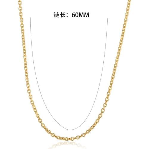 Shine Necklace 60cm Gold Chain Fits For Beads & Charms DIY Chain Fashion Female Necklace Sterling Silver Jewelry