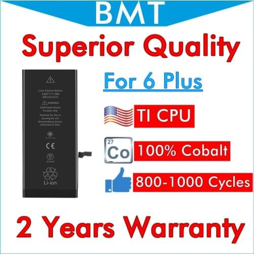 BMT 5pcs Superior Quality Battery for 6+ 6 Plus 6P 6plus iOS 13 2915mAh 100% Cobalt Cell + ILC Technology in 2019