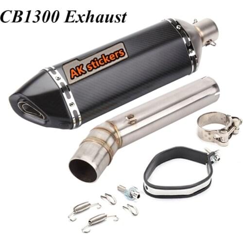 CB 1300 motorcycle exhaust Carbon fiber muffler Escape Moto Modified slip on DB Killer mid link pipe For Honda CB1300 2003-2013
