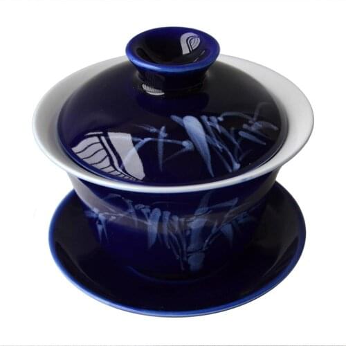 Gaiwan 200ml tureen teacups Blue white porcelain Jingdezhen traditional chinese tea set lid cups saucer teaware cover bowl