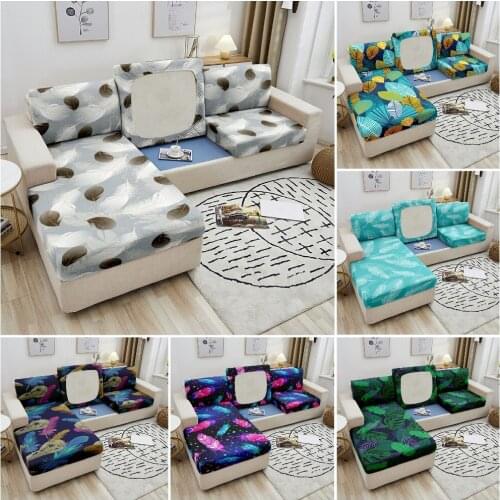 Feather Sofa Seat Cover Fabric Elastic Cushion Cover For L Shape Sofa Chaise Longue Slipcover Couch Sofa Covers 1-4 Seater