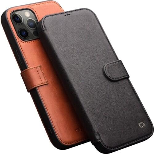 Genuine Leather Flip Cover for iPhone 12 Mini Luxury Magnetic Buckle Card Slot Phone Case for iPhone1112 Pro Max