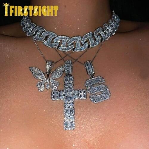 Two Tone Rose God Color 15mm Bling 5A CZ Cuban Link Choker Necklace Iced Out Bling Hip Hop Chunky Women Cuban Chain Jewelry New