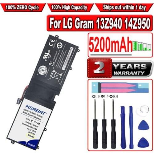 HSABAT 5200mAh LBP7221E Battery for LG Gram 13Z940 14Z950 15Z960 15Z975 Series LBG722VH