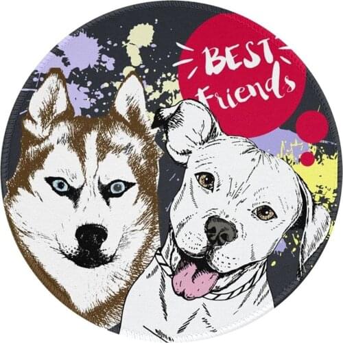 Round Cat Paw Mouse Pad Mini Circle Mousepad Cute Kawaii Dog Kitten Paws Gray Print Home Office Computer Laptop Desk Pads Small