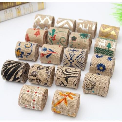 6Meter 6cm Natural Jute Burlap Rolls Hessian Lace Ribbon for Wedding Christmas Decoration DIY Gift