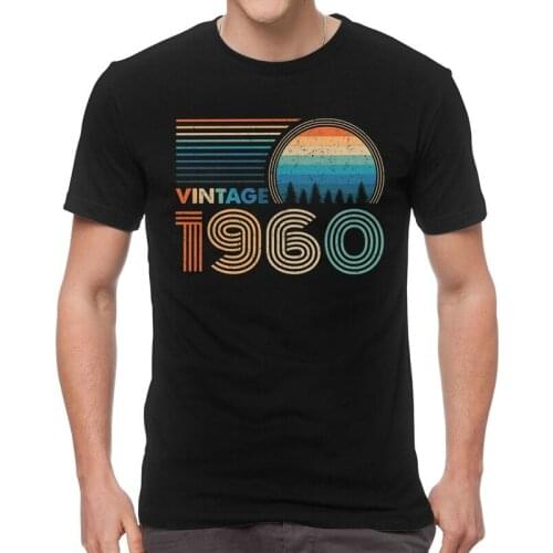 Male Vintage 1960 T-Shirt Fashion 60s Birthday Gift Tshirt Short Sleeve Cool T Shirt Cotton Tee Tops Merch