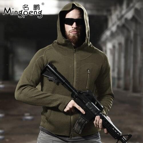 Spring Autumn Men Tactical Cardigan Cap Thinning Sweater Outdoor Camping Hiking Climbing Army Fans Hunting Coat Knitting Jacket